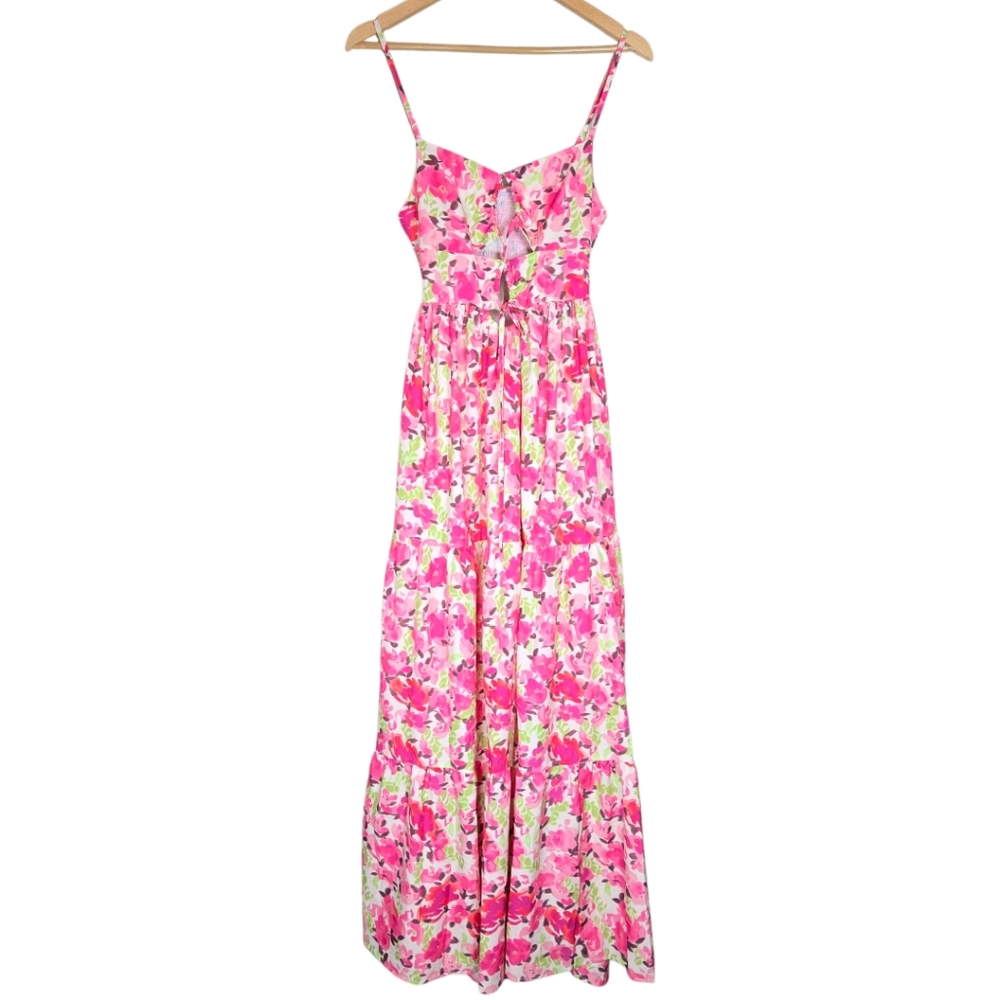 Women's Tiered Ruffle Sleeveless Floral Long Maxi Dress Fairy Whimsical Vacation